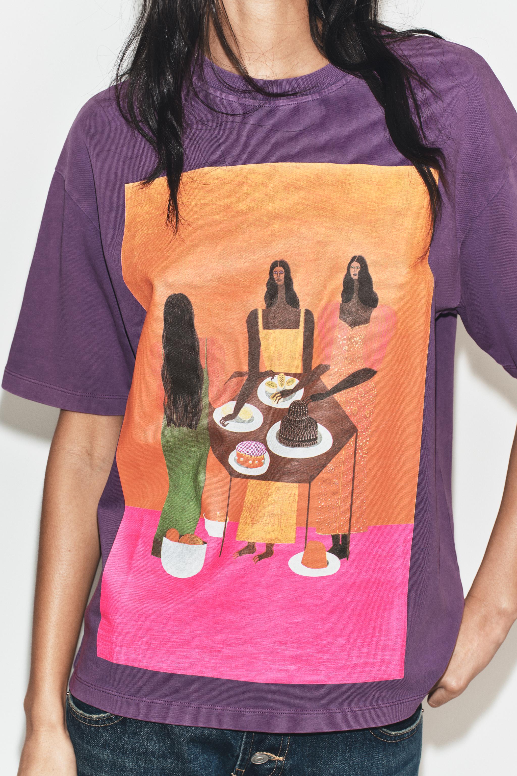 MANUJA WALDIA WASHED EFFECT PRINTED T-SHIRT